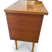 Pair of Vintage Mid-Century Nightstands in Walnut & Brass - 8 Bell Feet -