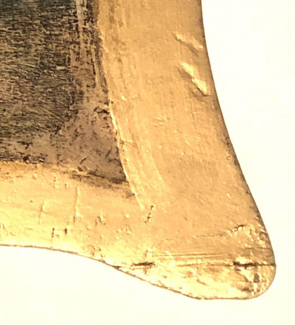 Old Decorative Golden Wood Plate