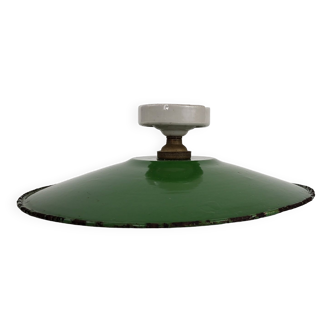 Ceiling lamp in green enamelled sheet metal