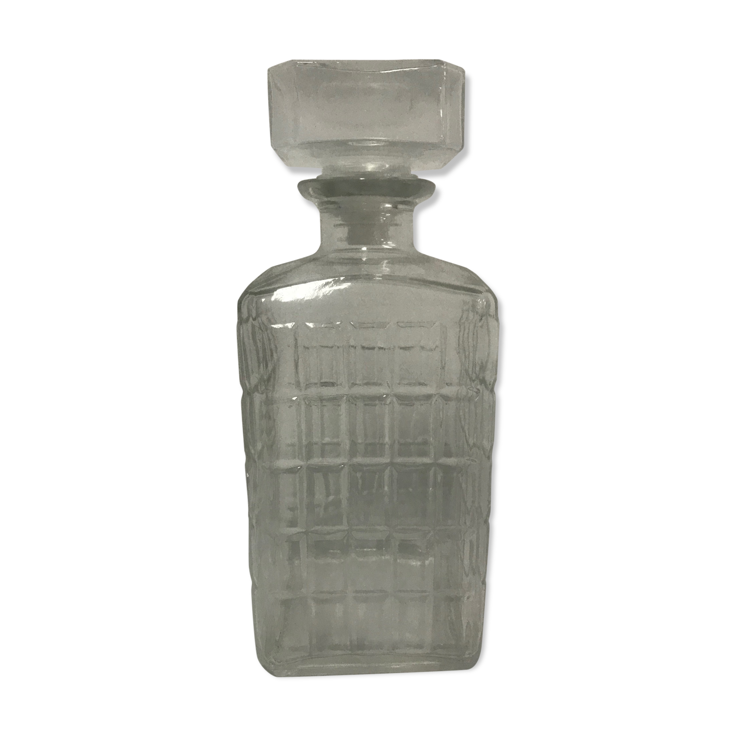 Carafe en verre vintage carrée