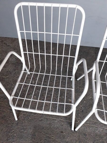 Pair 2 chairs / chairs Emu Rio metal vintage time 1960