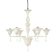 Contemporary Italian 6-Arm White Murano Glass Chandelier