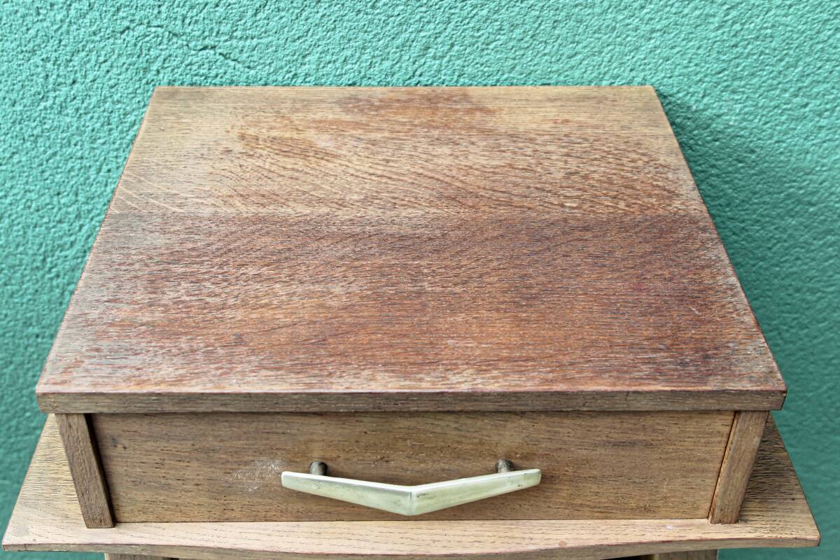 Pair of bedside tables, 1950s, compass legs