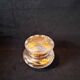 Art nouveau satin glass candy dish with enamel painted floral decor