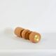 Candle holder in turned solid wood and brass