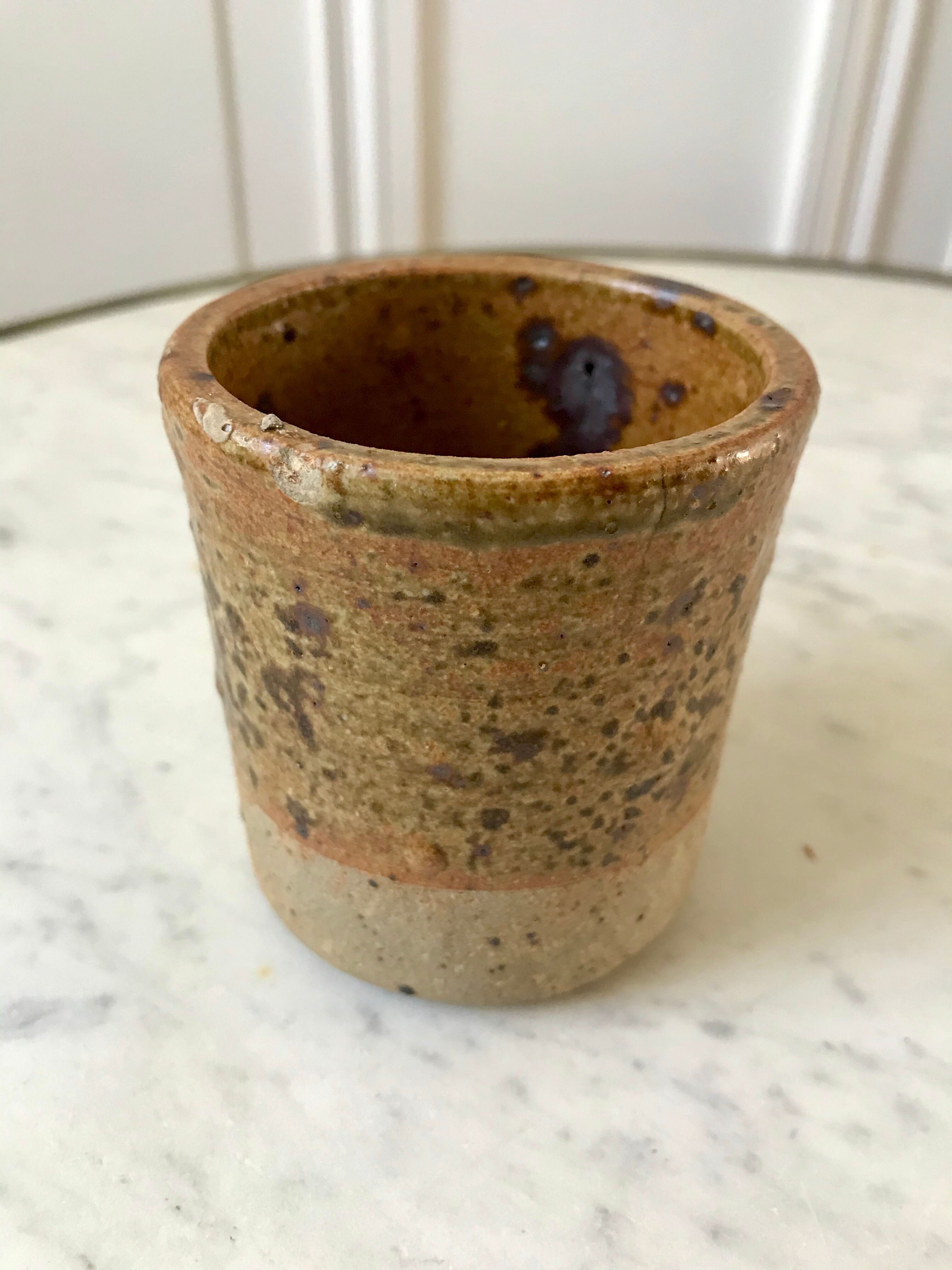 coffee service 6 cups and saucers, teapot and sugar bowl in ceramic / pottery / stoneware years 50-6