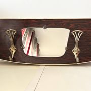 Wood and brass coat rack, 1960