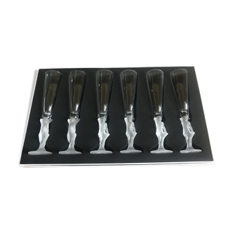 Set of 6 champagne flutes, Amour by Deutz