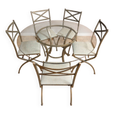 Ensemble salle à manger Pierre Vandel Paris – Table verre + 6 chaises