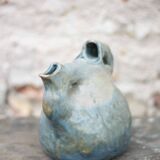 Vintage glazed ceramic jug, La Borne pottery, decorative jug, raw.