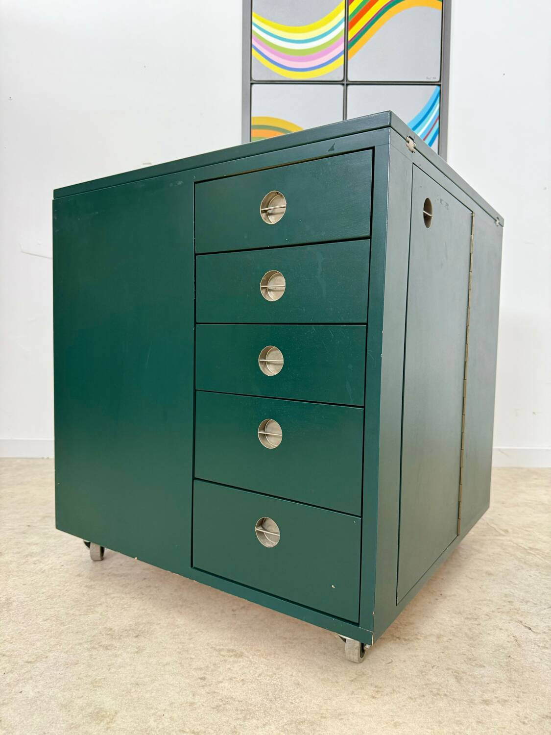 Old small modular desk from the 70s designed by Verena Huber, Flair Boy model