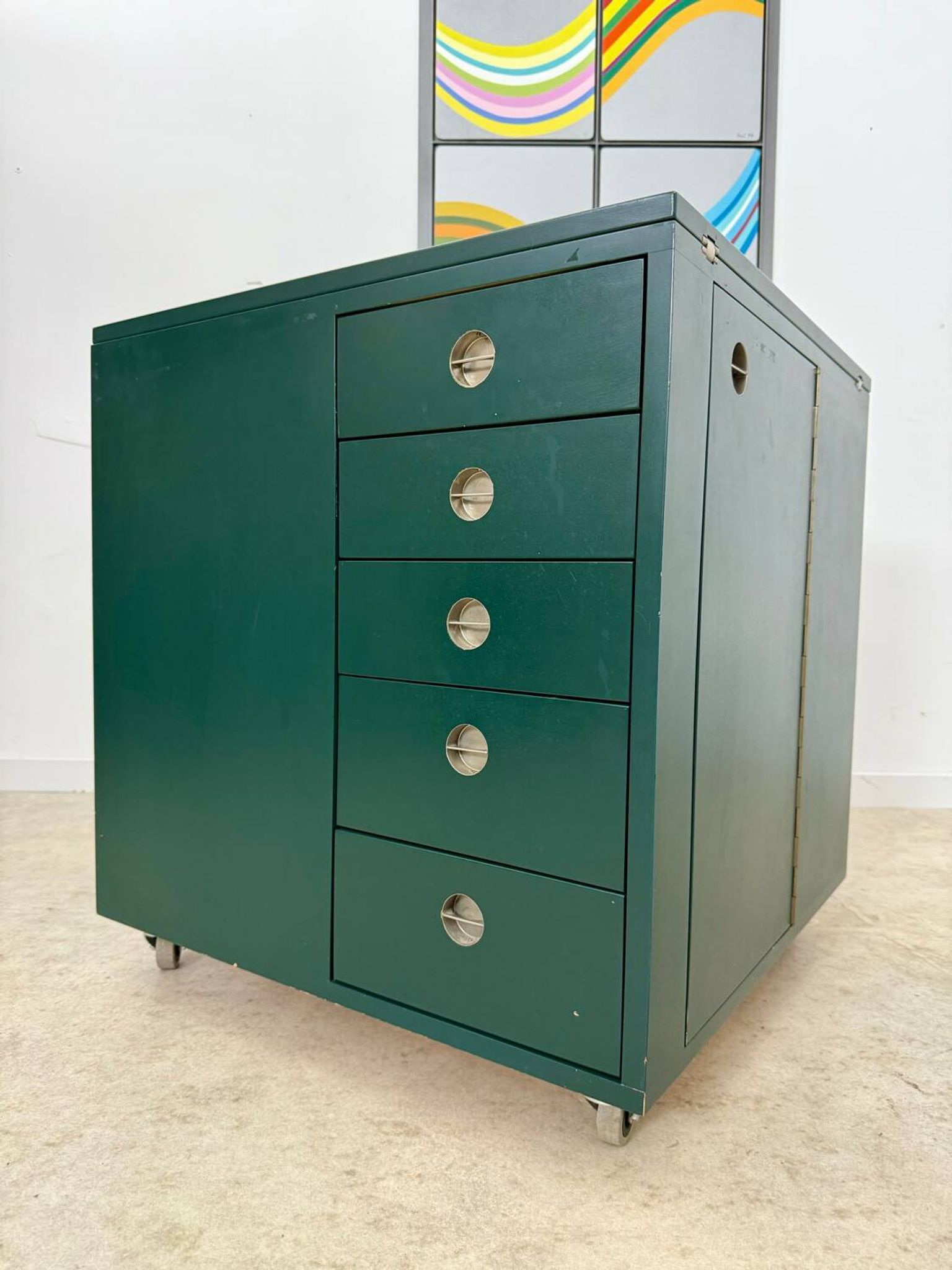 Old small modular desk from the 70s designed by Verena Huber, Flair Boy model