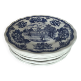 6 dessert plates with English décor