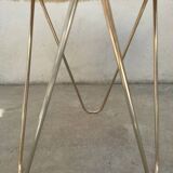 Synthetic fur stool with golden feet