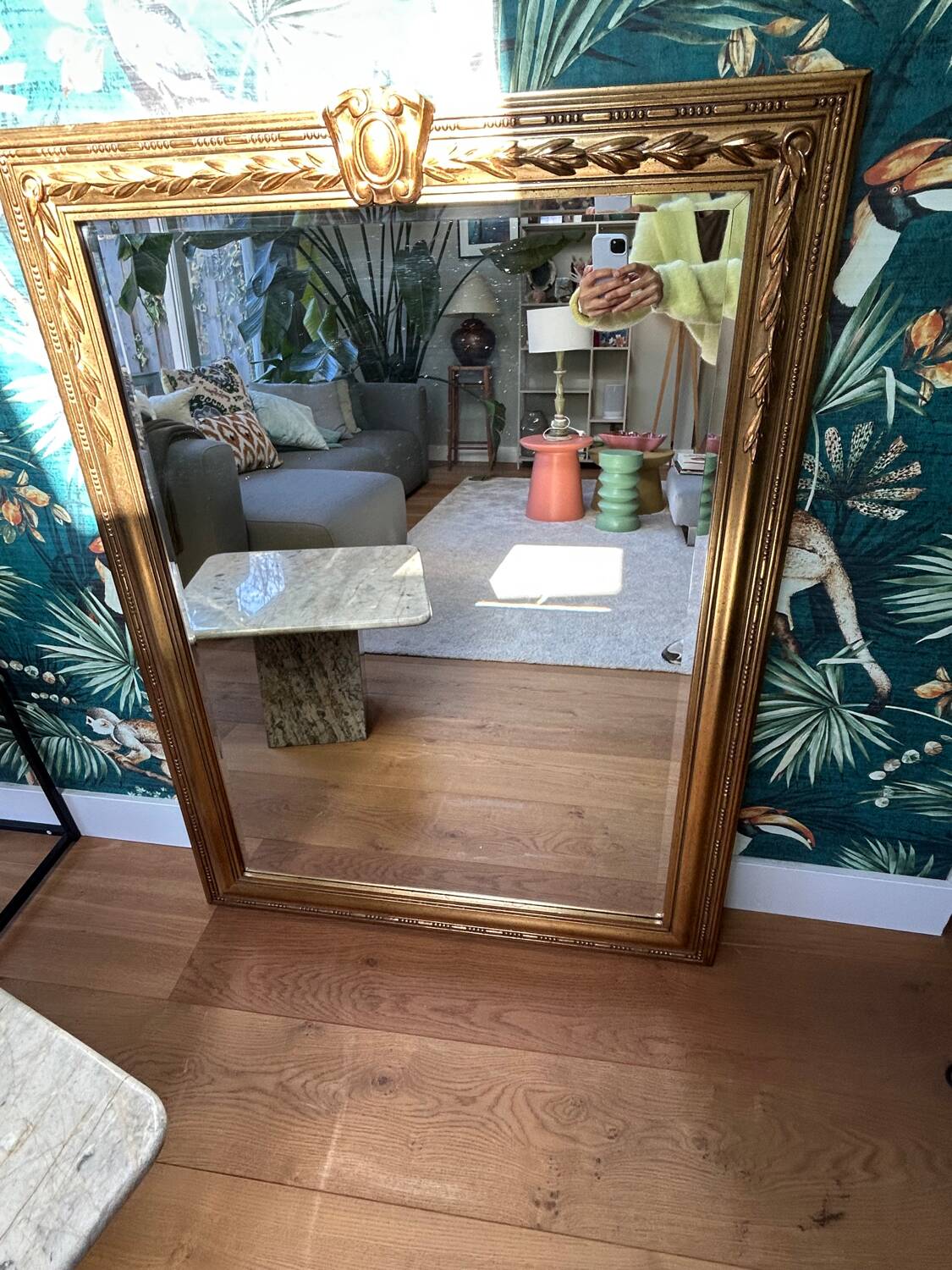 Authentieke Deknudt Wandspiegel (België) - Verguld - 122 cm