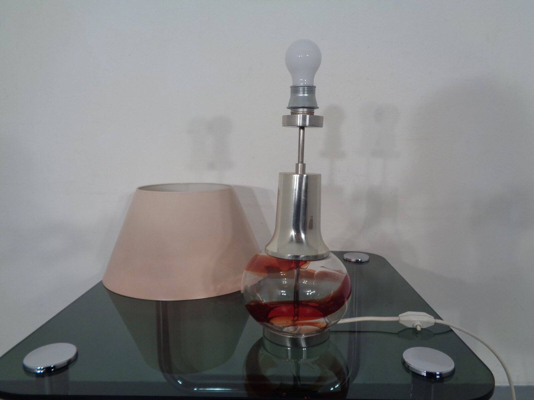 Italian Glass Floor Lamp, 1970s