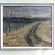 Peinture à l’huile expressionniste suédoise de paysage, encadrée