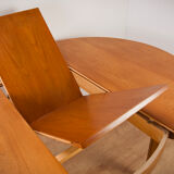 Vintage extendable dining table & 4 black chairs from Mcintosh,1960s