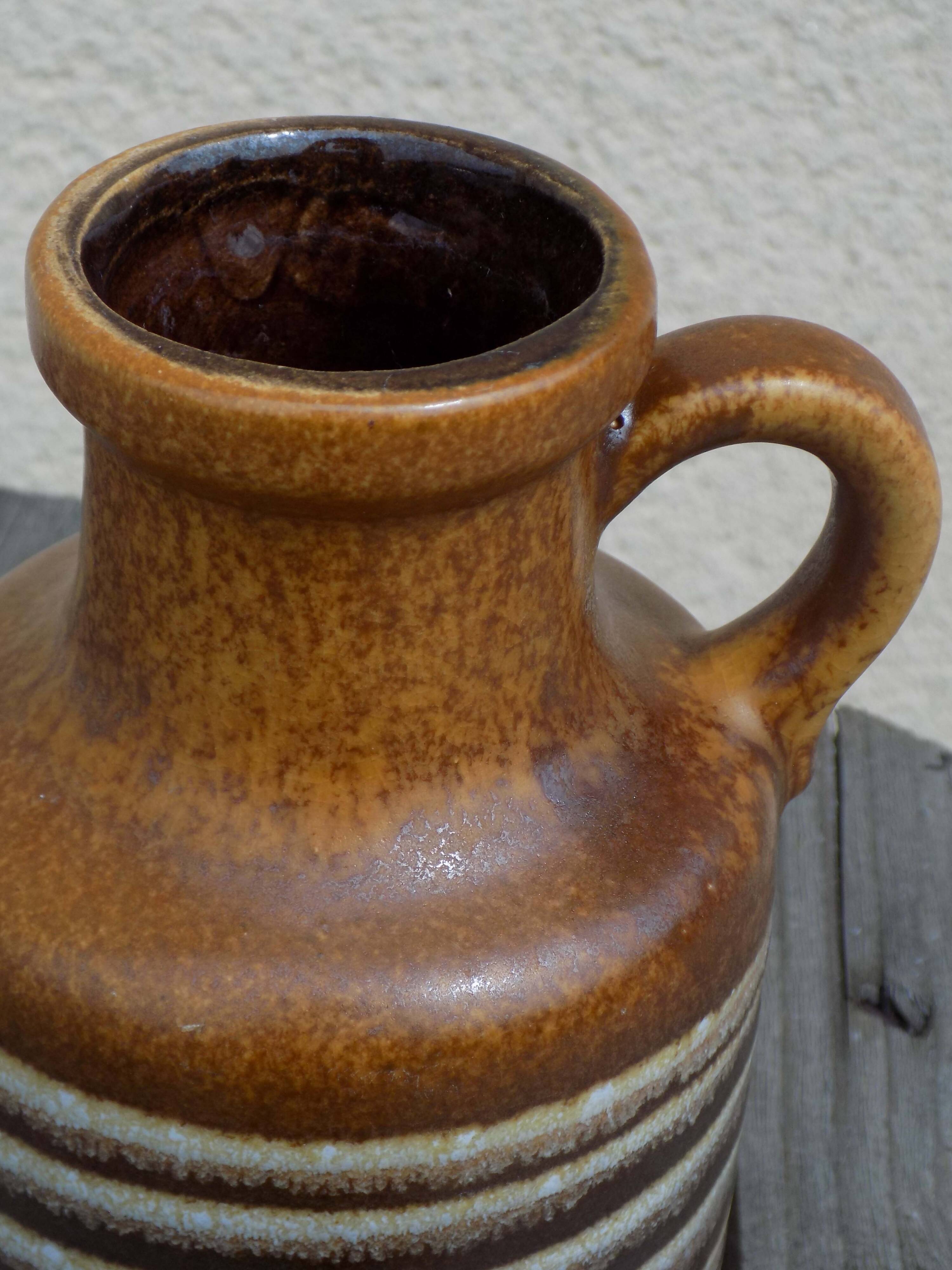 Striped stoneware vase