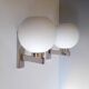 Pair of vintage wall lights - Chrome and glass - 1970s