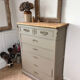 Chest of drawers in solid elm