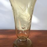 Amber tulip vase
