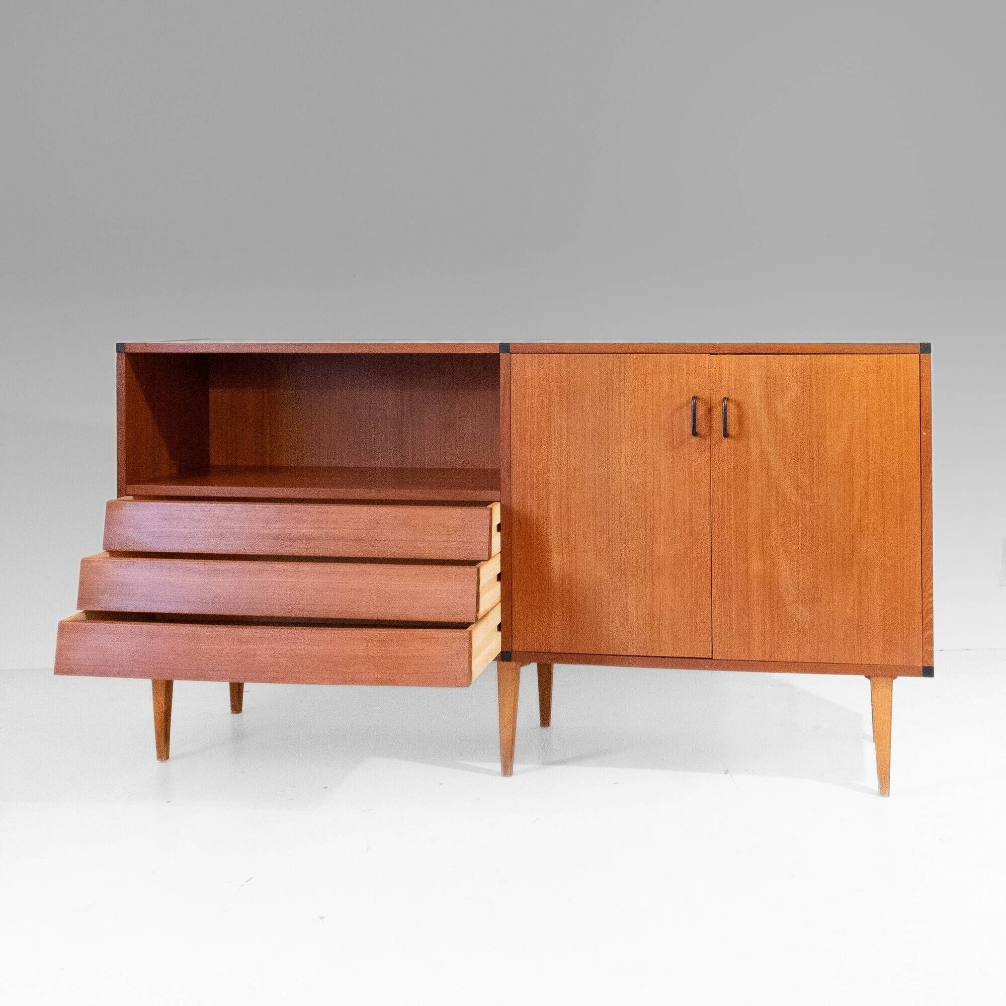 1960s Vintage Teak Sideboard with Drawers in Scandinavian Style