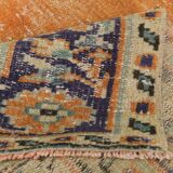 7x9 Orange & Cream Oriental Pattern Vintage Rug, 202x282Cm