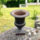 Iron garden urn planter, Antique French cast iron classical campana va