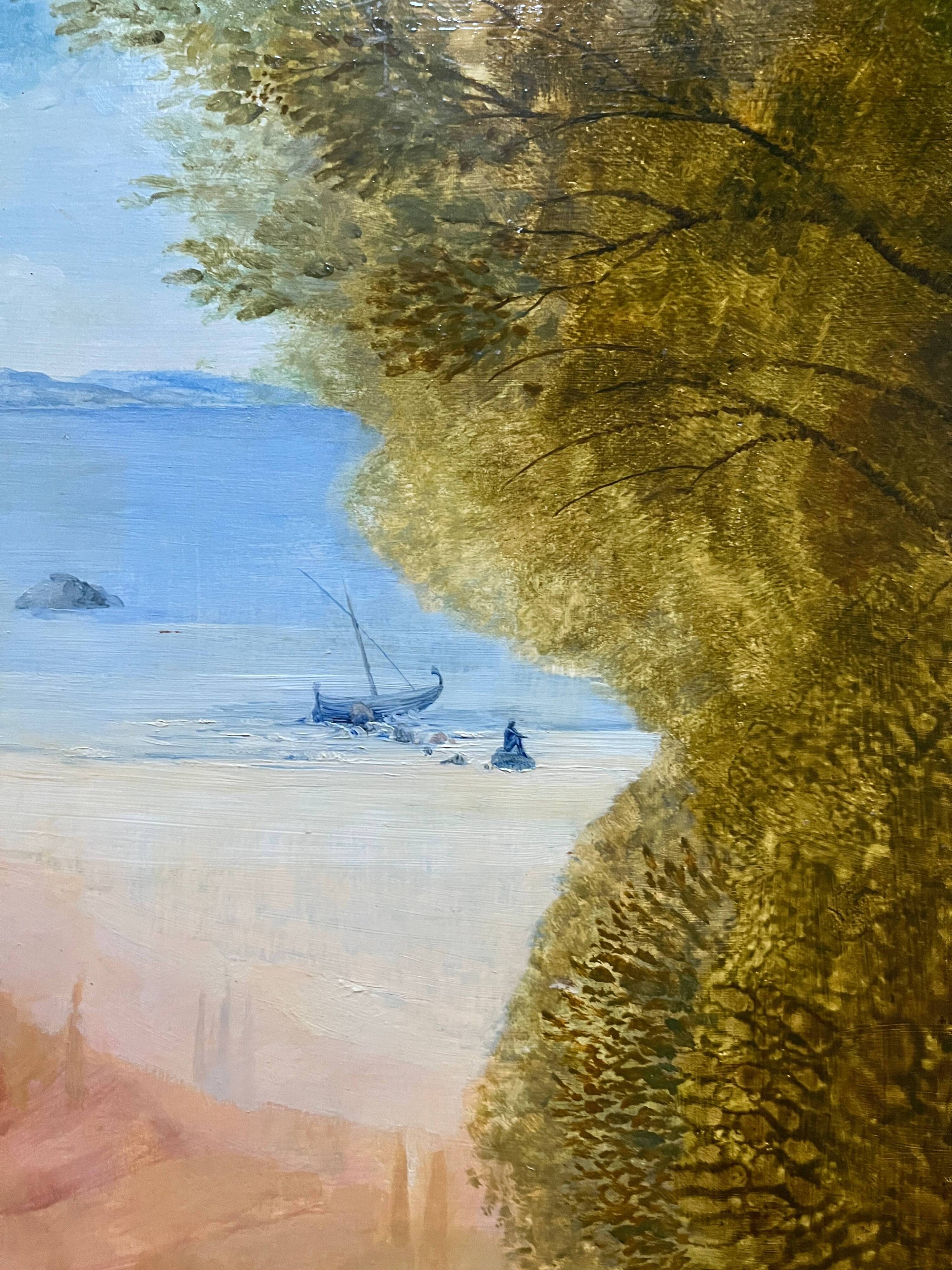 HSP Painting Allegorical Still Life Sculpture Pedestal Marine