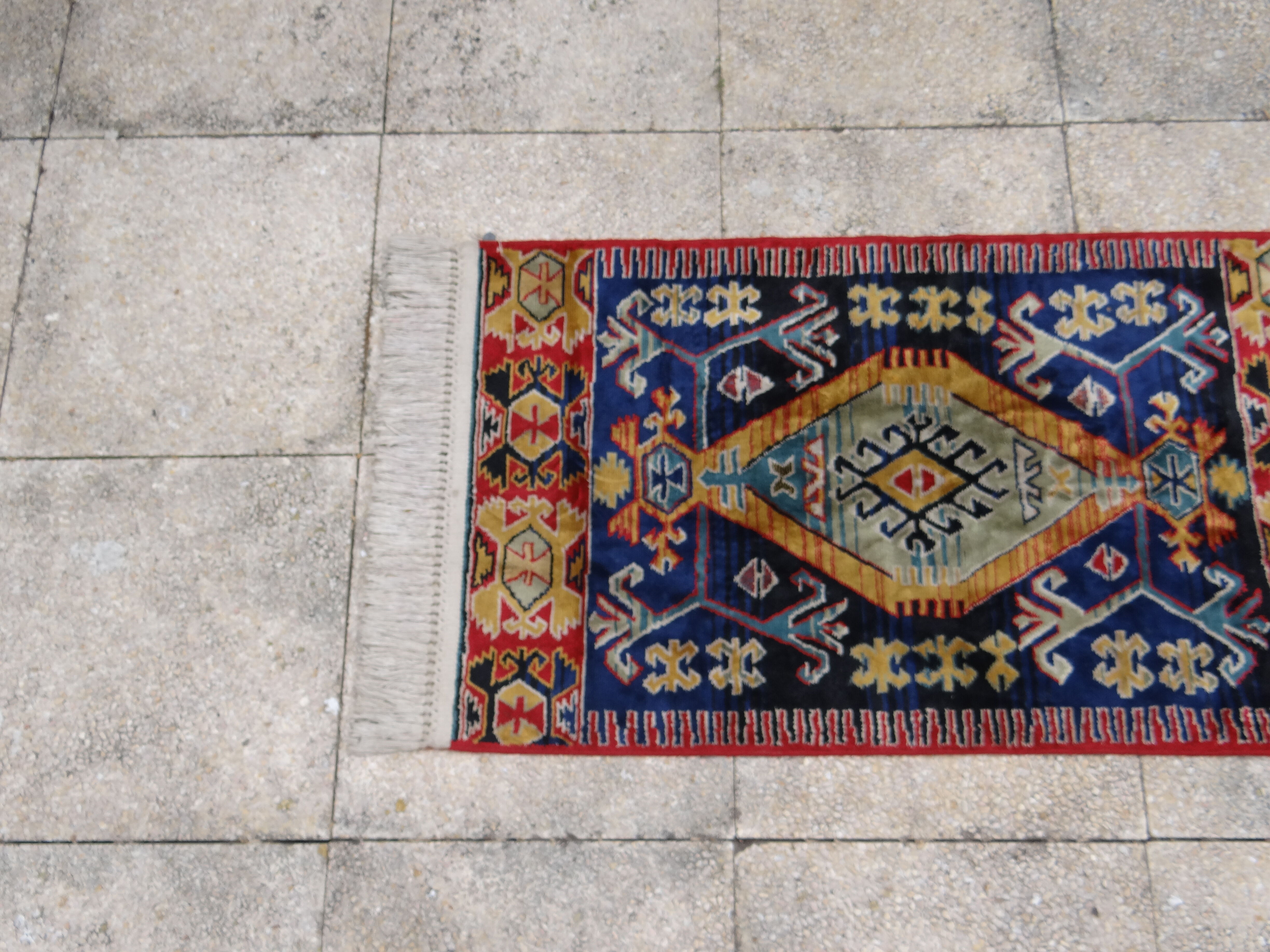 Izmir oriental rug 120x60 cm with vintage handmade Anatolian patterns