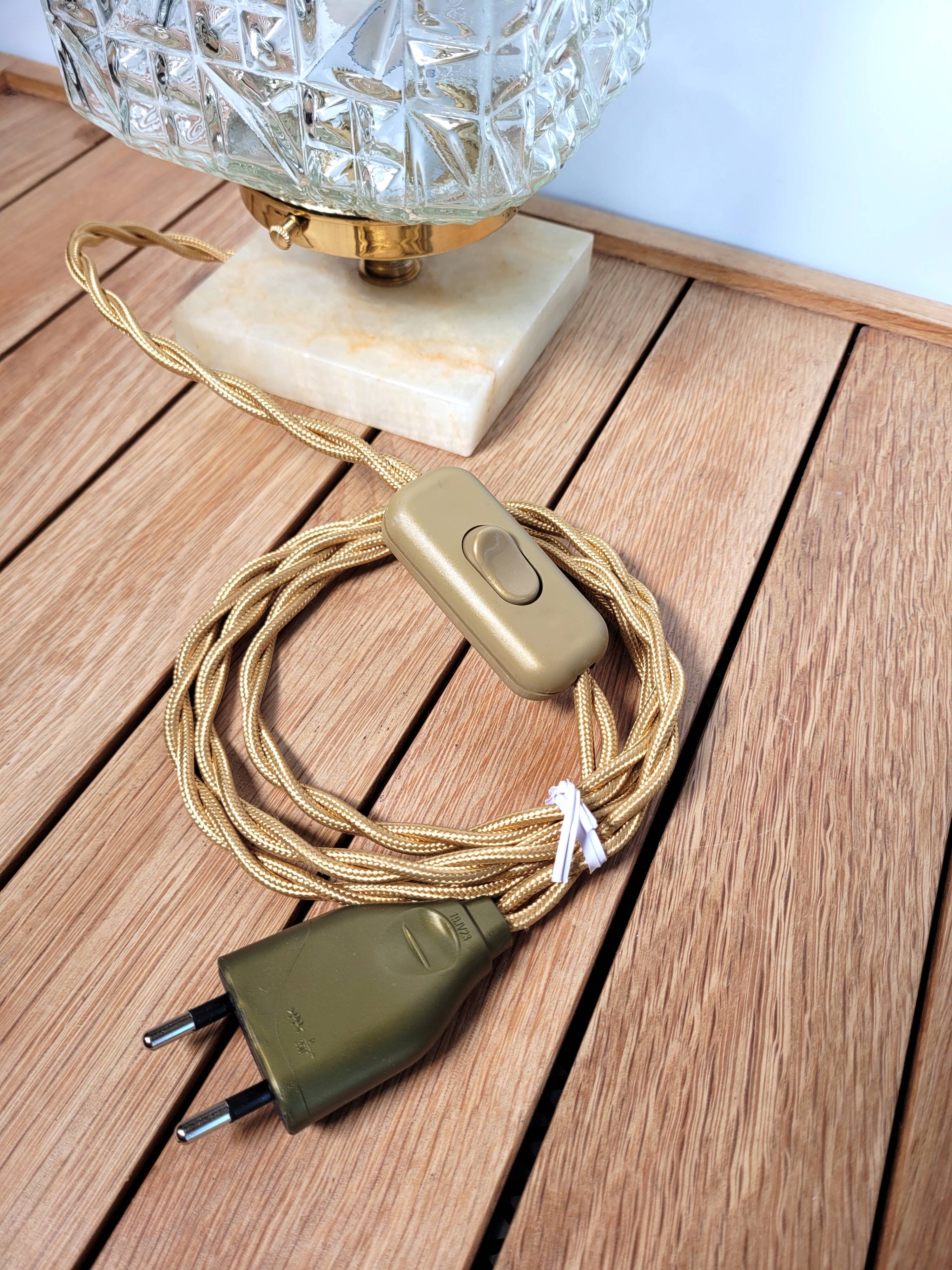 Vintage lamp diamond globe brass and onyx