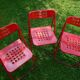3 vintage vintage folding red metal chairs fine 70s