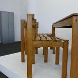 Furniture dining room table in Elm, country low 1970 s