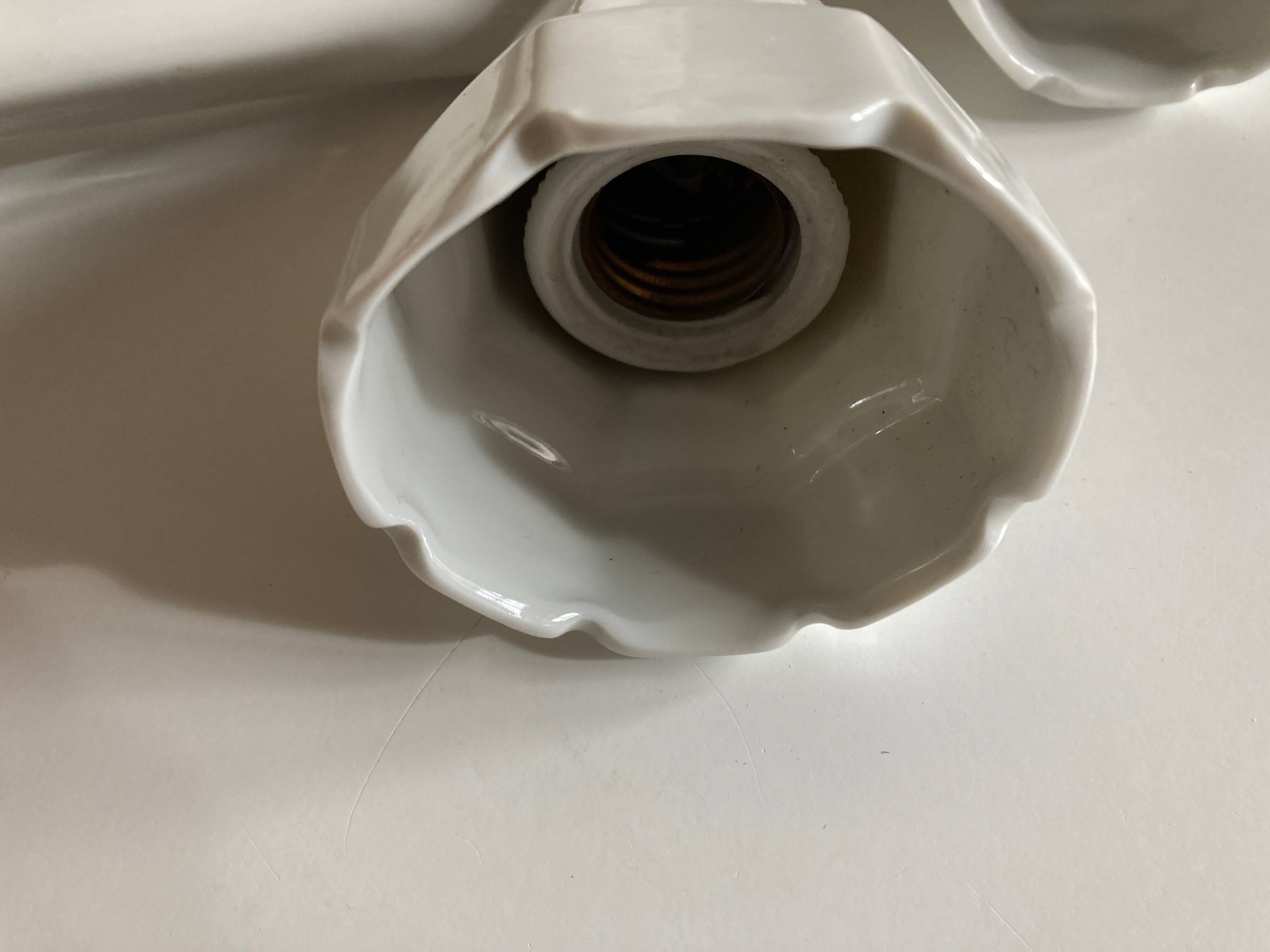 Pair of porcelain wall lights 1950 bathroom