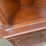 English Victorian wooden corner display cabinet