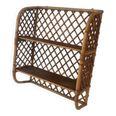 Rattan wall shelf. Attributed to Audoux-Minet