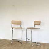 Pair bar chairs Cesca S32 Marcel Breuer, 1970