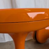 Set of 4 Vintage Mushroom Stool “Jurček” by Meblo, Retro Orange 1960s – Spa