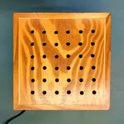 Tarogo Shoji living room lamp in wood and bamboo reeds Japan 80s