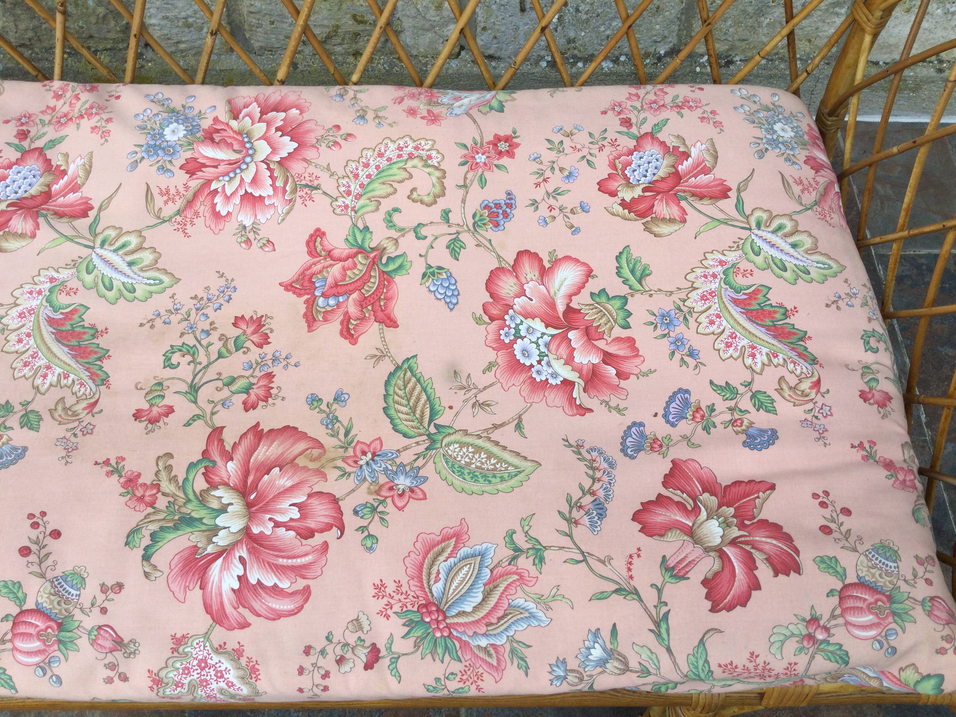 1950s rattan chaise longue sofa