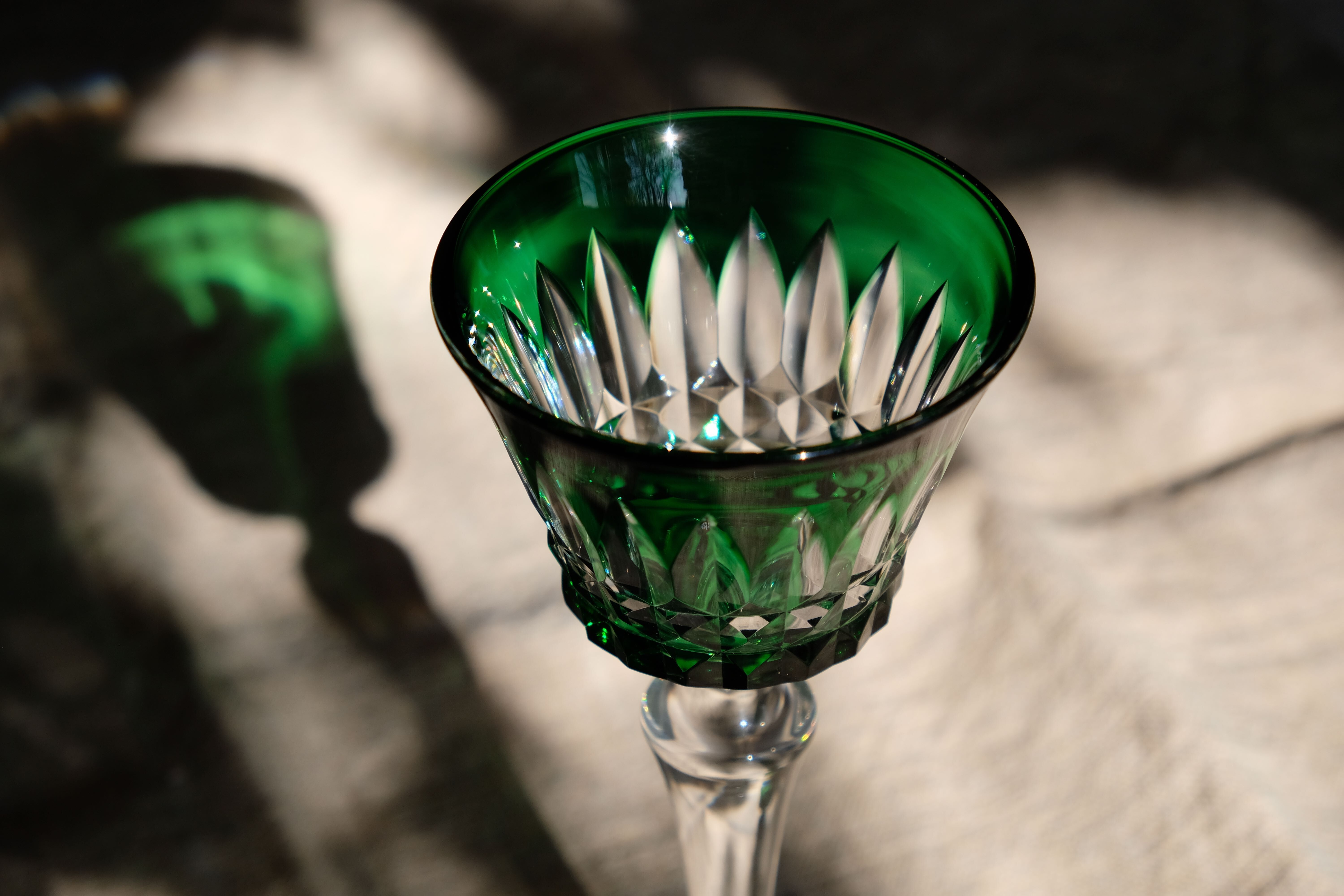6 Baccarat glasses Piccadilly Model in colored crystal