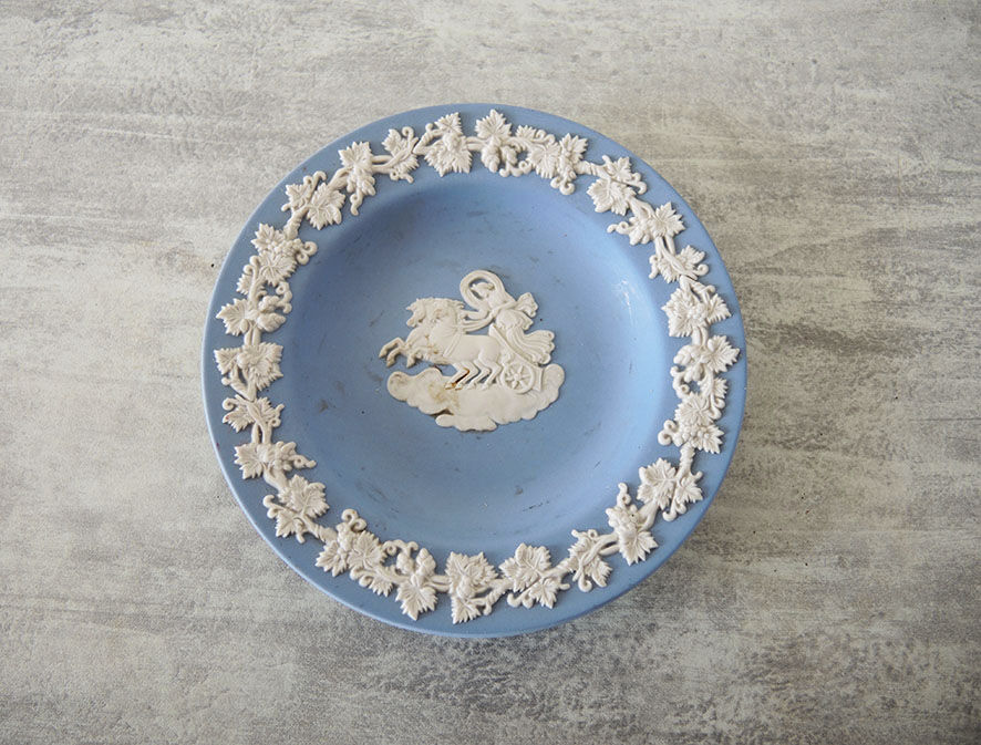 Old Wedgwood Blue Jasperware Cup: mythological décor