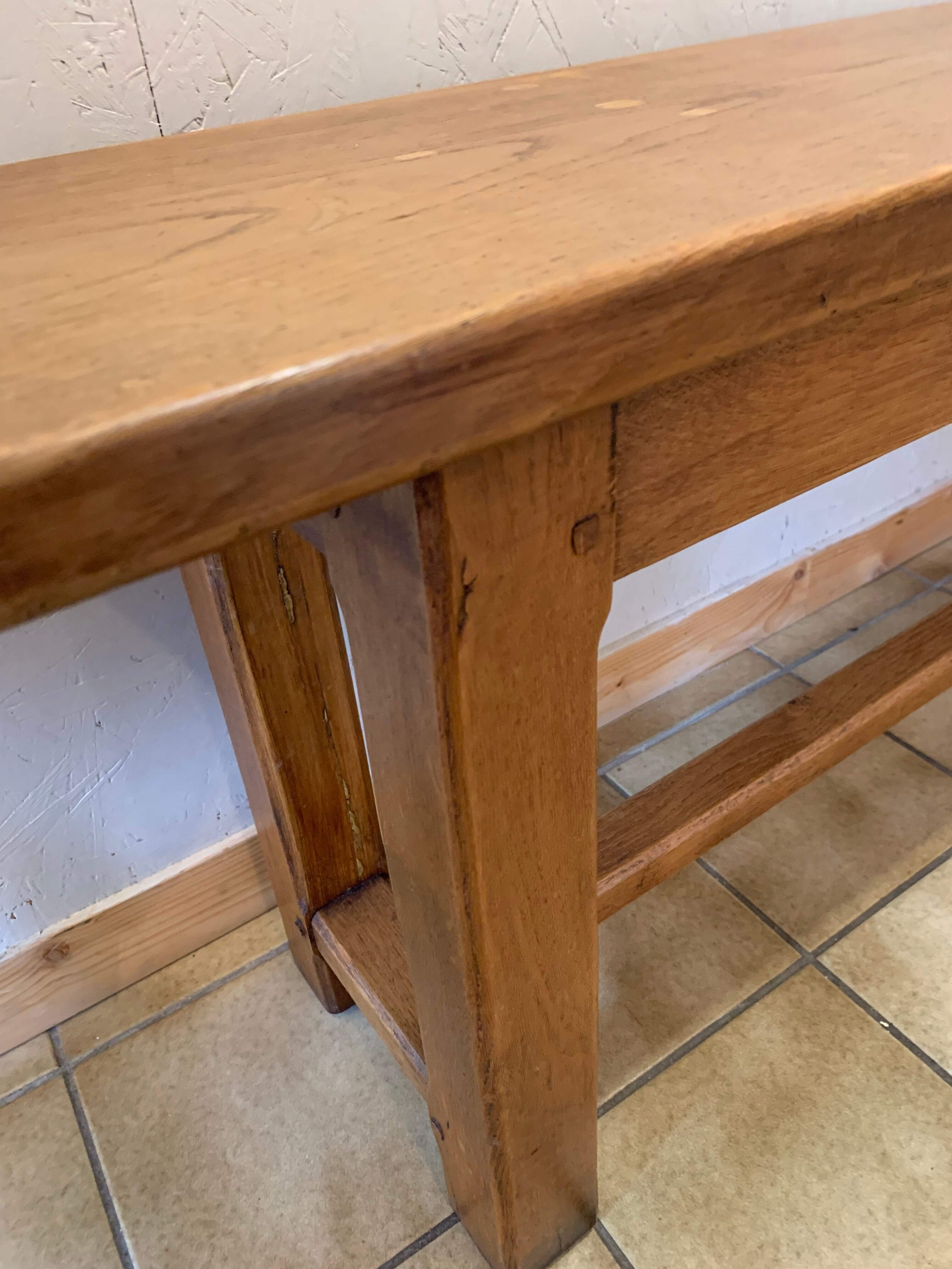Oak farmhouse bench