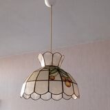 Vintage mother-of-pearl pendant with cherry pattern