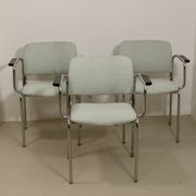 Set de 3 de chaises tubulaires en acier chromé, datant de 1970.Ref Amanda