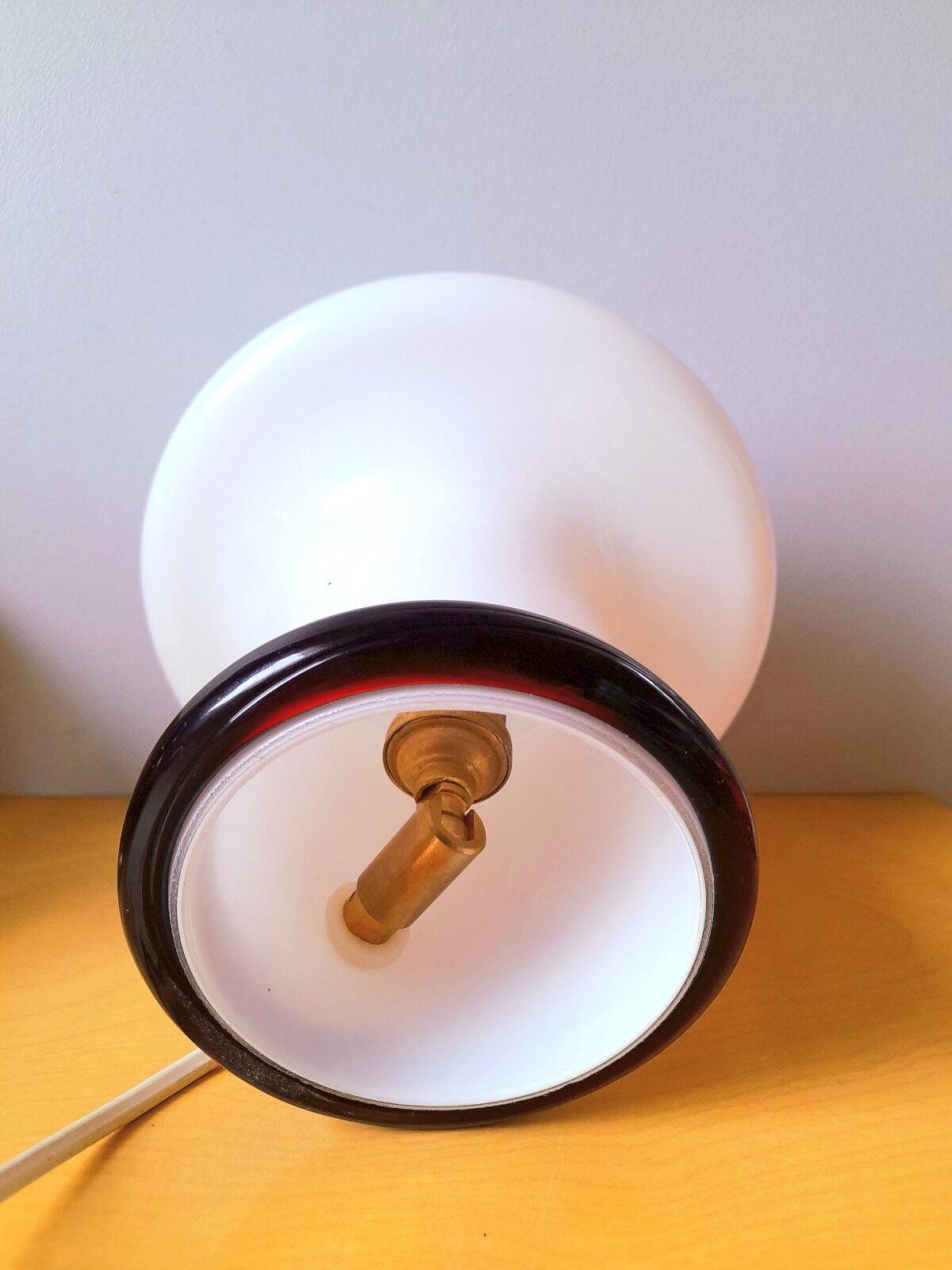 Vintage white Murano blown glass mushroom lamp