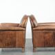 Set of 2 vintage sheepskin armchairs with a characterful appearance