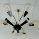 6-light chandelier with acrylic shades 1950