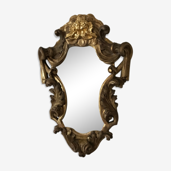 Miroir doré à la feuille d’or, 64 x 44 cm